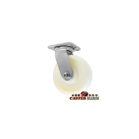 Casterhq MEDIUM DUTY 5"X 2" WHITE NYLON WHEEL, SWIVEL CASTER 900lbs Capacity CB-M5X2SCWN